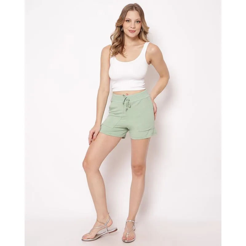 Short Feminino Viscose com Cordão Verde GG