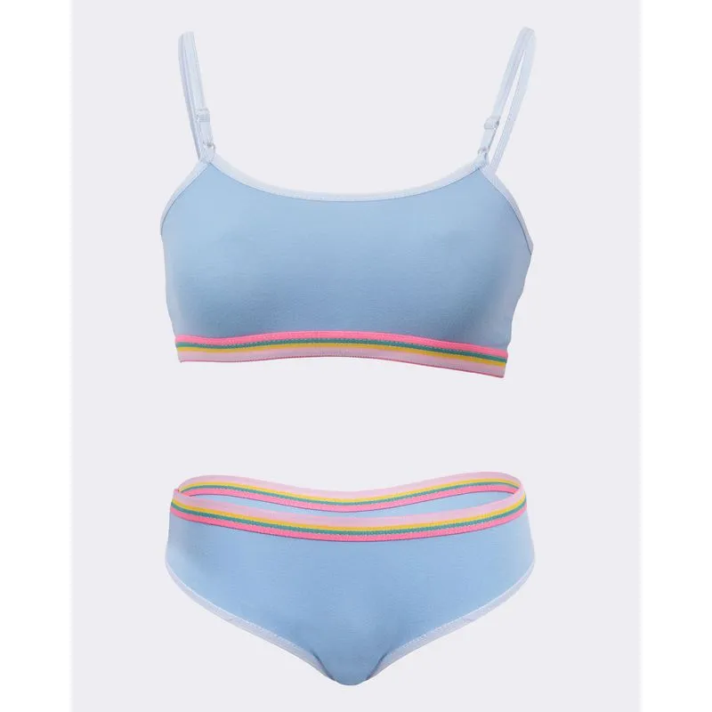 Conjunto Lingerie Juvenil Algodão Azul 12
