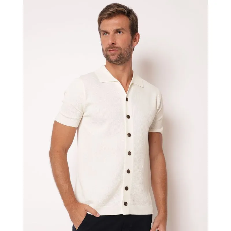 Camisa Masculina Tricô Off White P