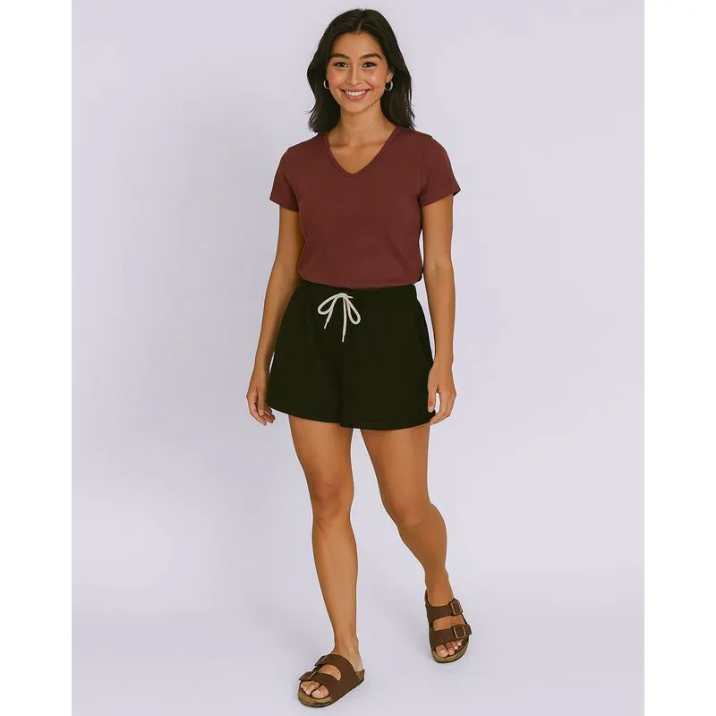 Short Feminino Moletinho com Bolsos Preto G