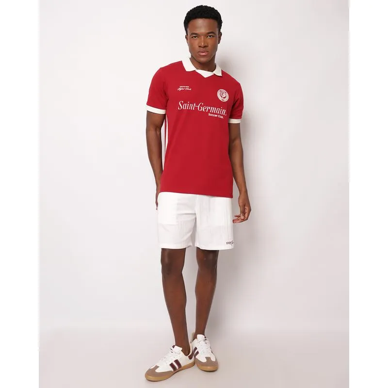 Bermuda Masculina Algodão Texturizada com Bordado Off White P