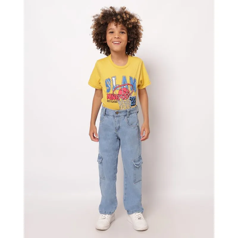 Calça Jeans Infantil Cargo Azul 8