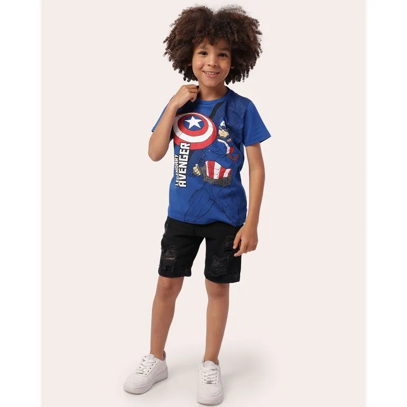 Bermuda Jeans Infantil Reta Destroyed Preta 4
