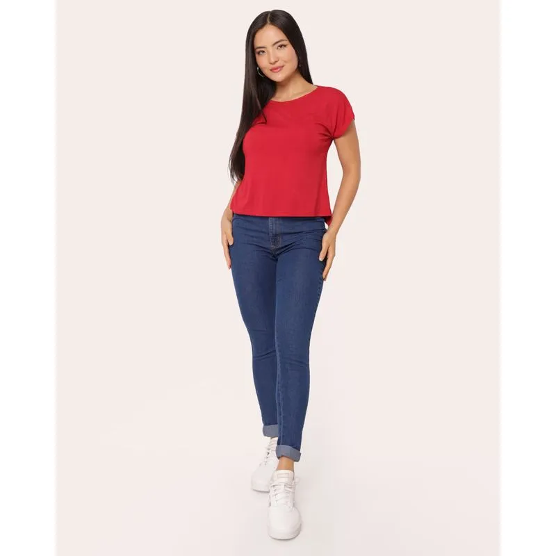 Calça Jeans Feminina Cigarrete com Bolsos Azul 46