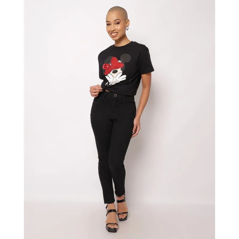 Calça Jeans Feminina Skinny Preta 40