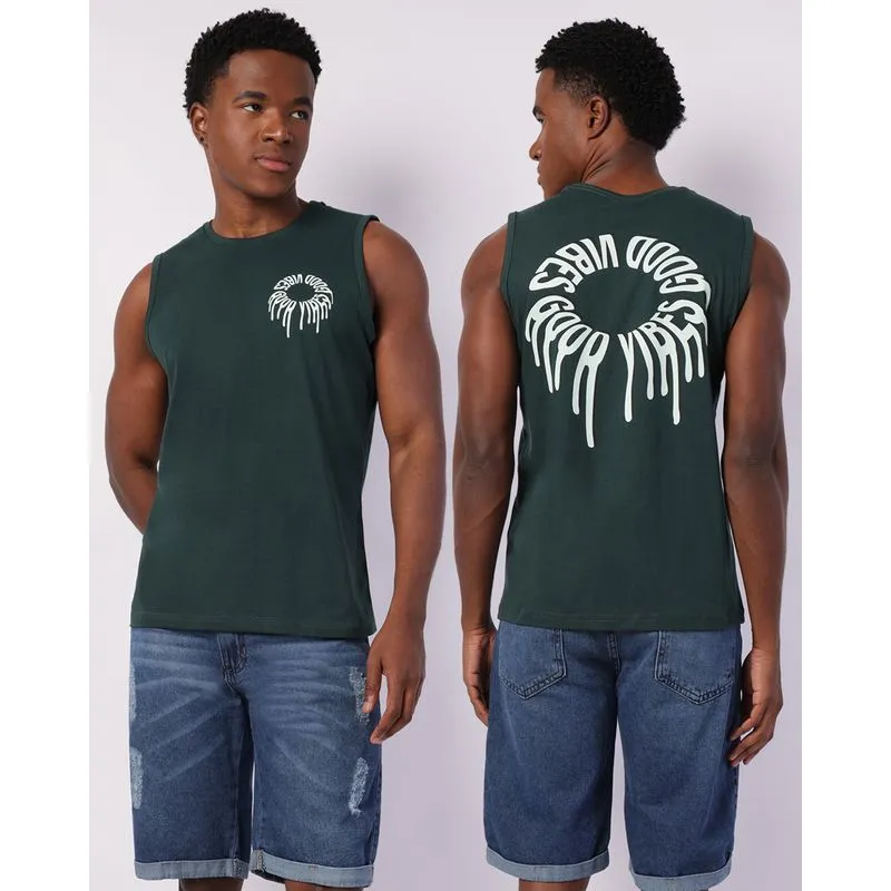 Regata Masculina Machão Algodão com Estampa Verde P