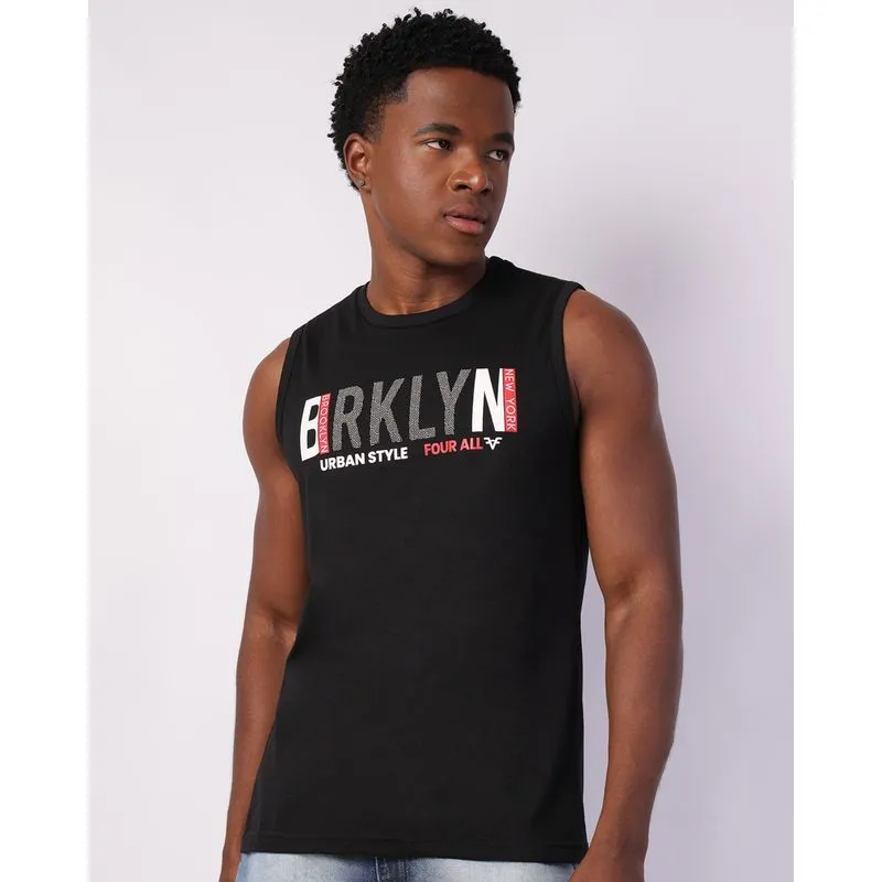 Regata Masculina Algodão Estampa Brooklyn Preta M