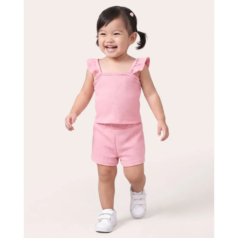 Blusa Bebê Alcinha com Babado Tachinhas Coração Rosa 1