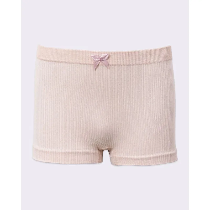 Calcinha Infantil Boxer Canelada sem Costura Bege M