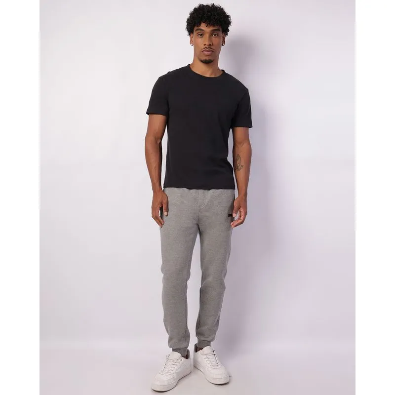 Calça Moletom Masculina Jogger Gangster Recortes Cinza P
