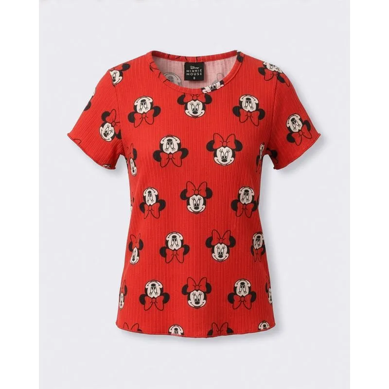Blusa Infantil Canelada Disney Minnie Vermelha 8