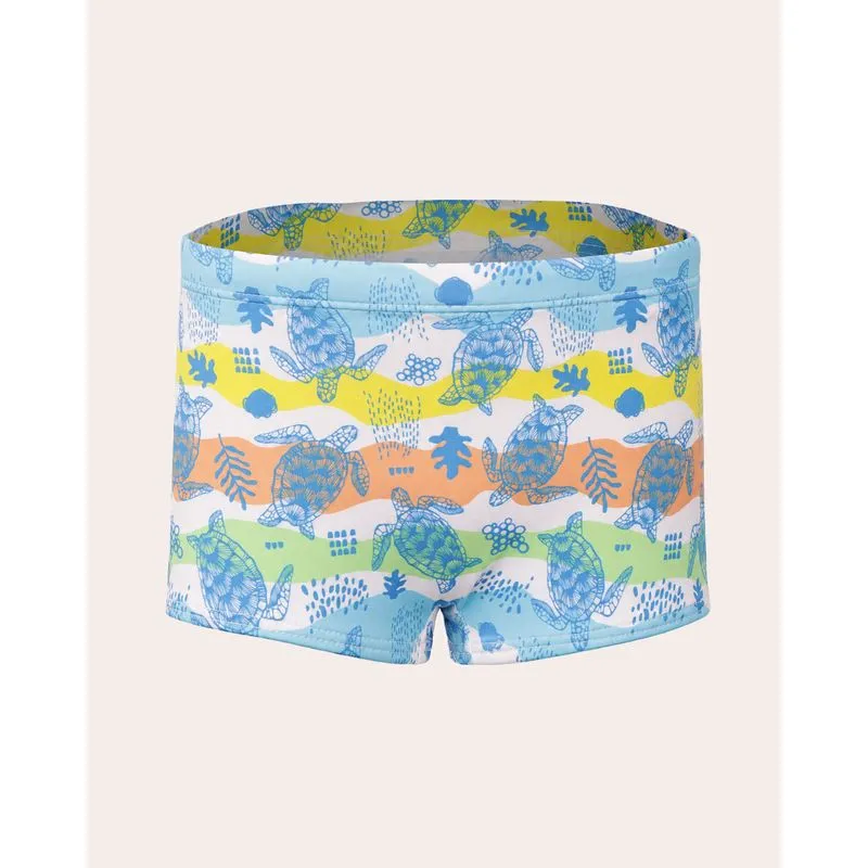 Sunga Infantil Boxer Estampada Fundo do Mar Branca 4