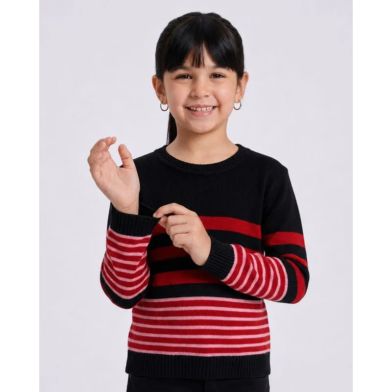 Blusa Infantil Manga Longa Tricô Estampa Sortida Preta 6