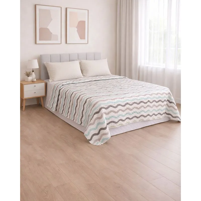Colcha Casal Arte & Cazza 180cm x 215cm Estampa Off White UN