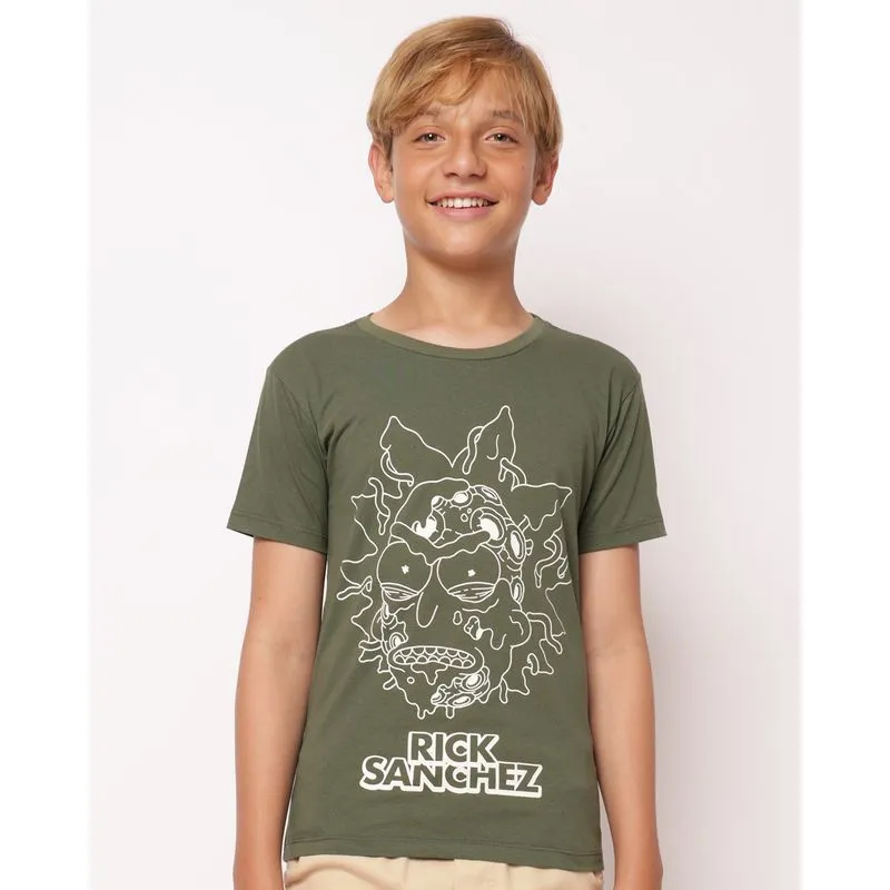 Camiseta Juvenil Algodão Estampa Rick & Morty Verde 6