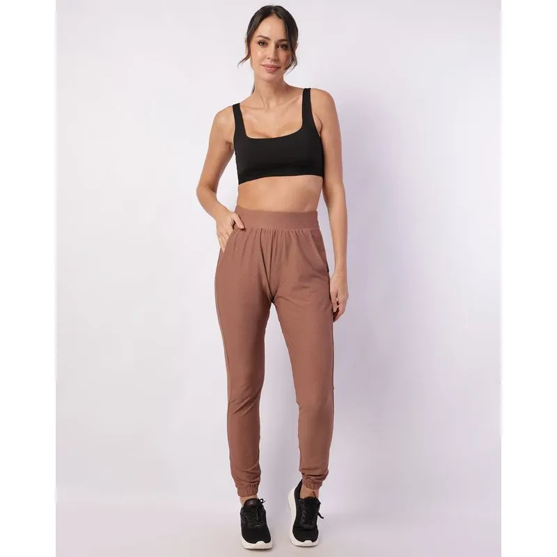 Calça Fitness Feminina Fitter Jogger com Bolsos Marrom M