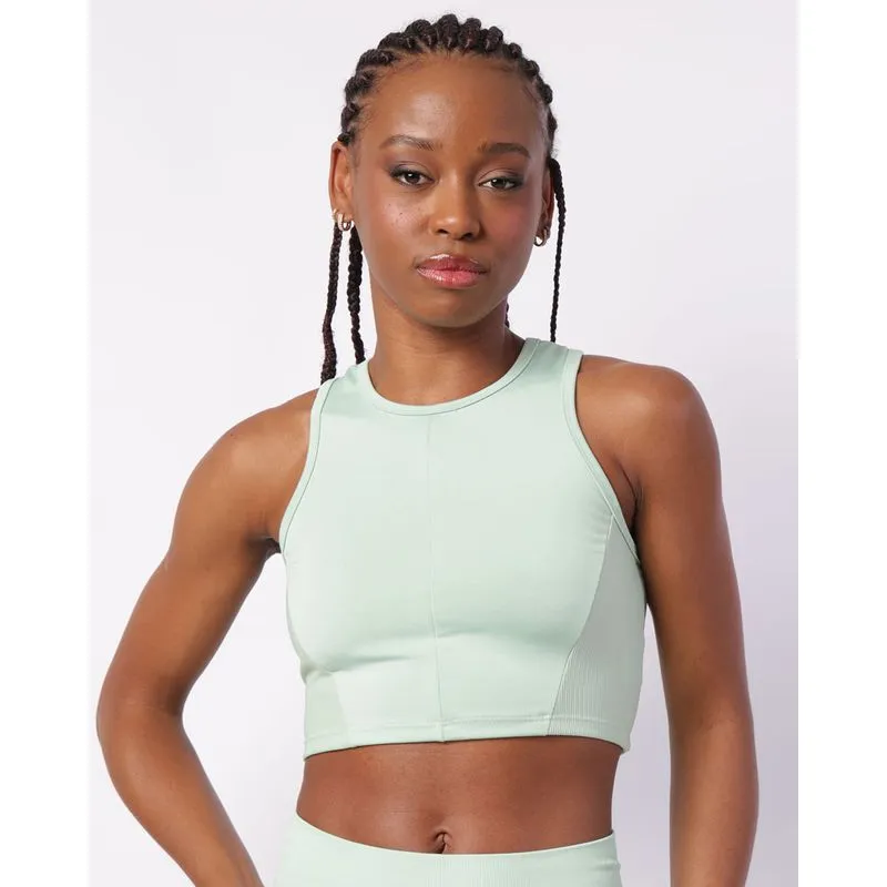 Top Fitness Feminino Nadador com Recortes sem Bojo Verde G