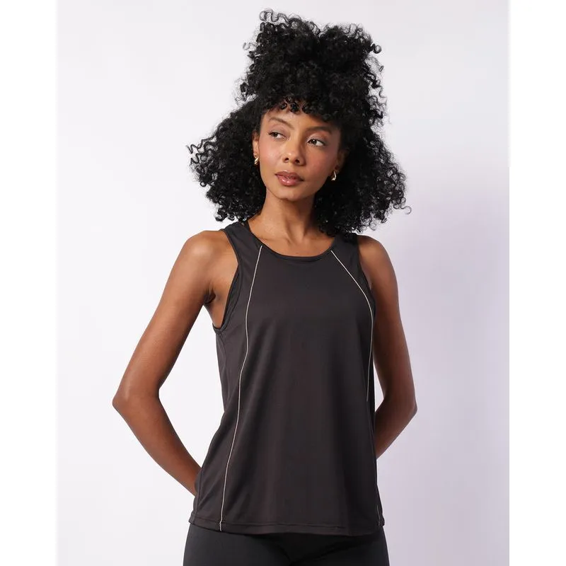 Regata Fitness Feminina Fitter Poliamida Preta P