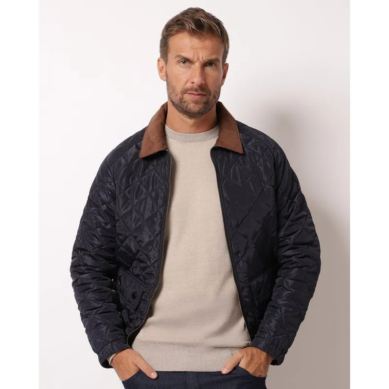 Jaqueta Masculina Matelassê com Bolsos Marinho P