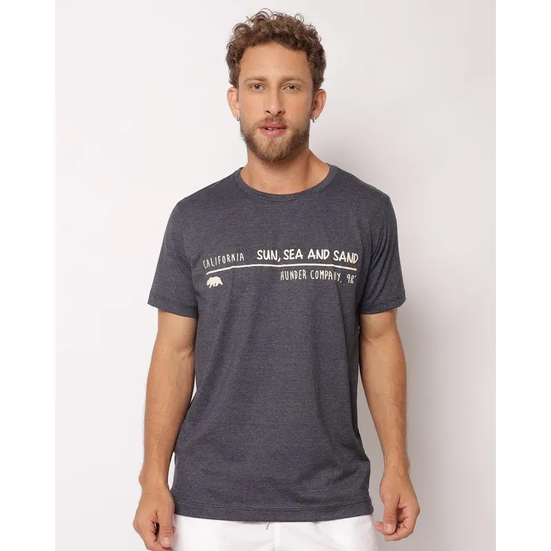 Camiseta Masculina Surf com Estampa Manga Curta Cinza M
