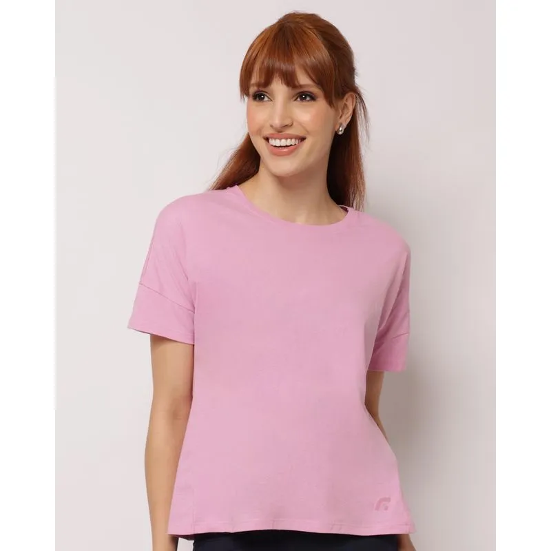 Camiseta Fitness Feminina Fitter Algodão Manga Curta Rosa P