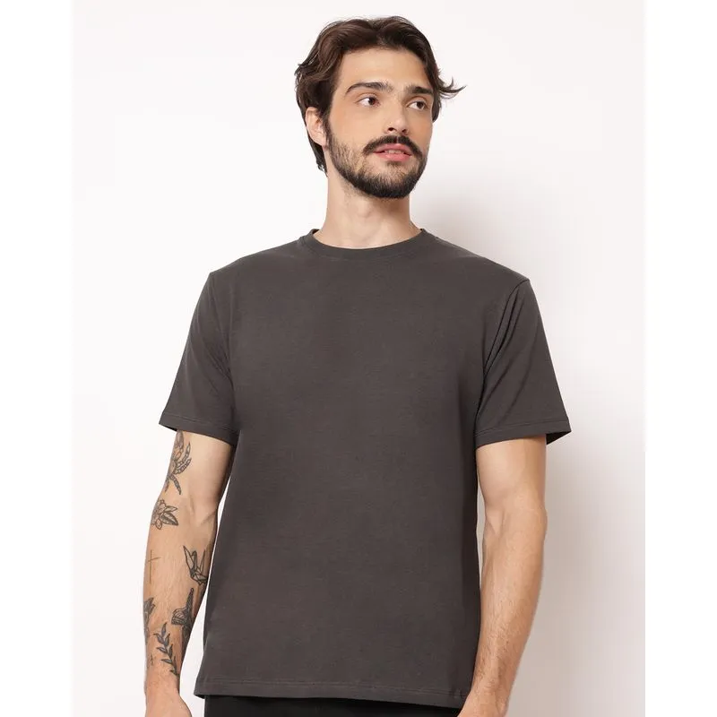 Camiseta Masculina Algodão Básica Manga Curta Cinza G