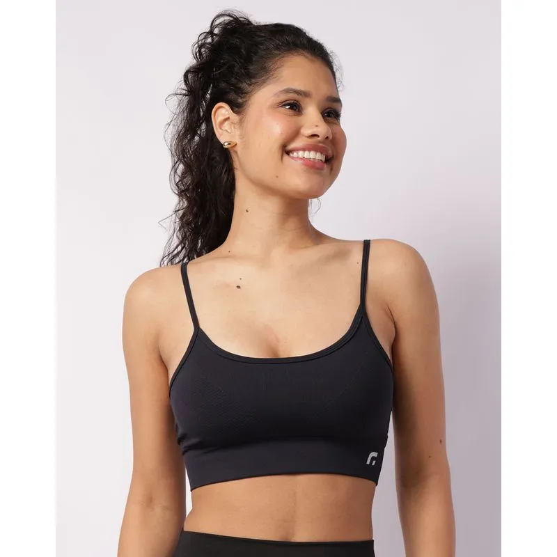 Top Fitness Feminino Fitter Poliamida Bojo Removível Preto G