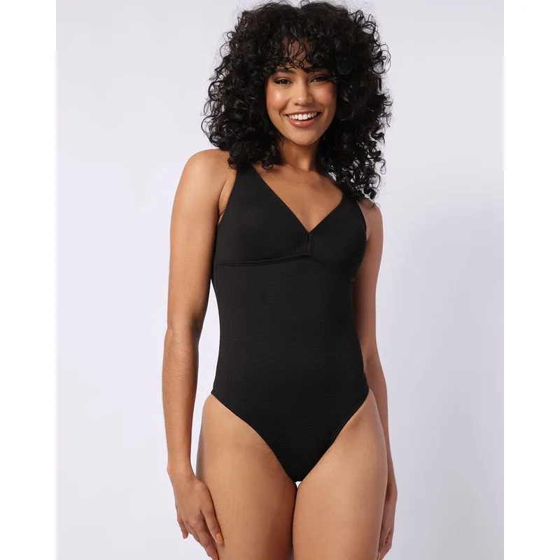 Maiô Feminino Texturizado com Bojo e Amarração Preto M