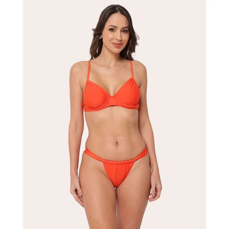 Biquini Calcinha Avulsa Cortininha Laranja P