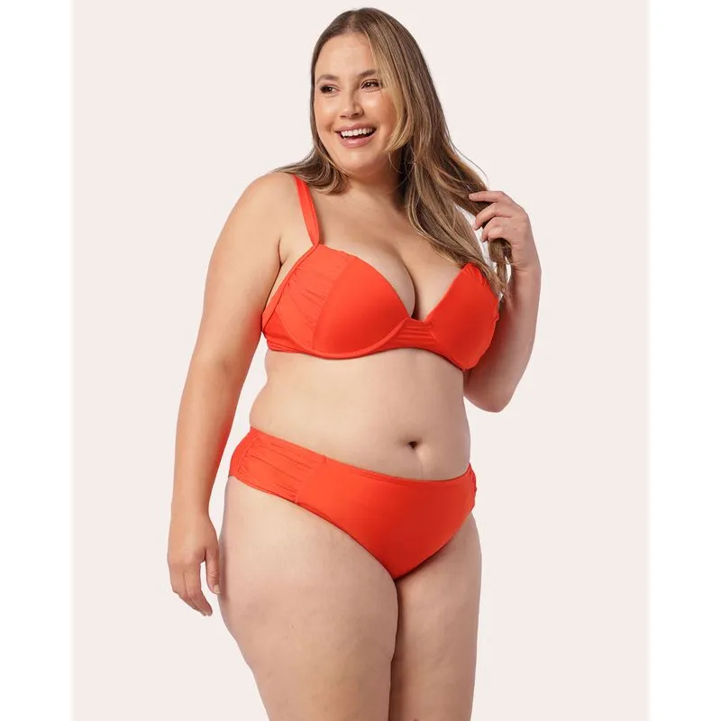 Biquíni Calcinha Plus Size Avulsa Bombom Lisa Laranja 50