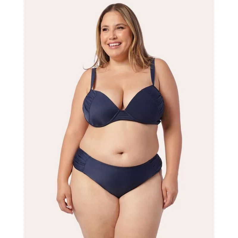 Biquíni Calcinha Plus Size Avulsa Bombom Lisa Marinho 46