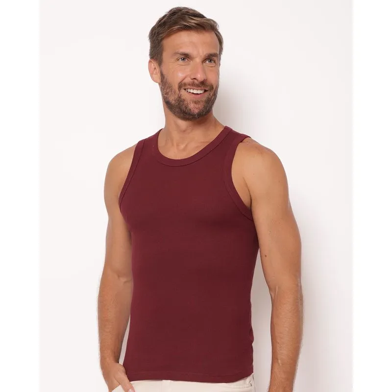 Regata Masculina Algodão Texturizado Vinho XGG