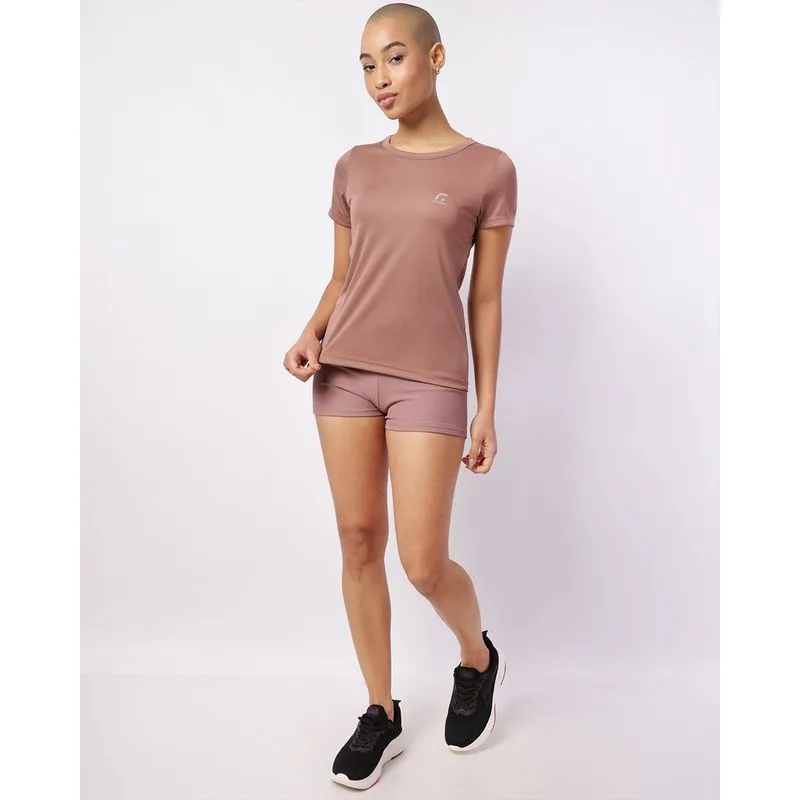 Short Fitness Feminino Fitter Canelado Marrom P