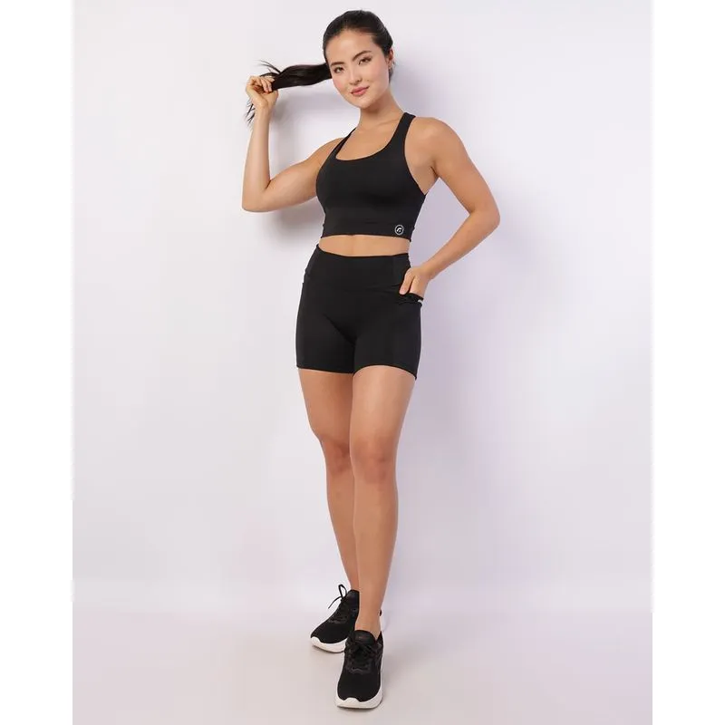 Short Fitness Feminino Fitter Bolso Funcional Preto G