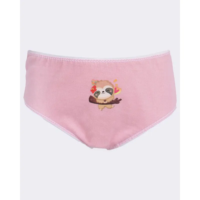 Calcinha Infantil Avulsa Estampa Bichinhos Sortidos Rosa 8