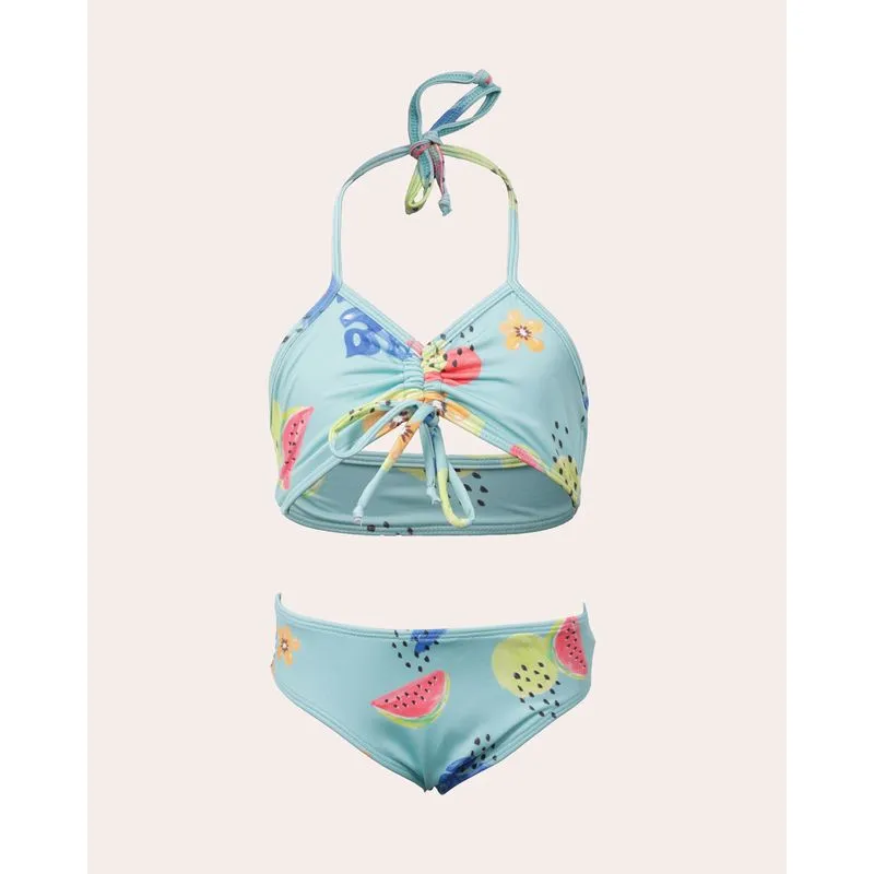 Conjunto Biquíni Infantil Frente Única Estampado Melancia + Proteção UV50+ Verde 8