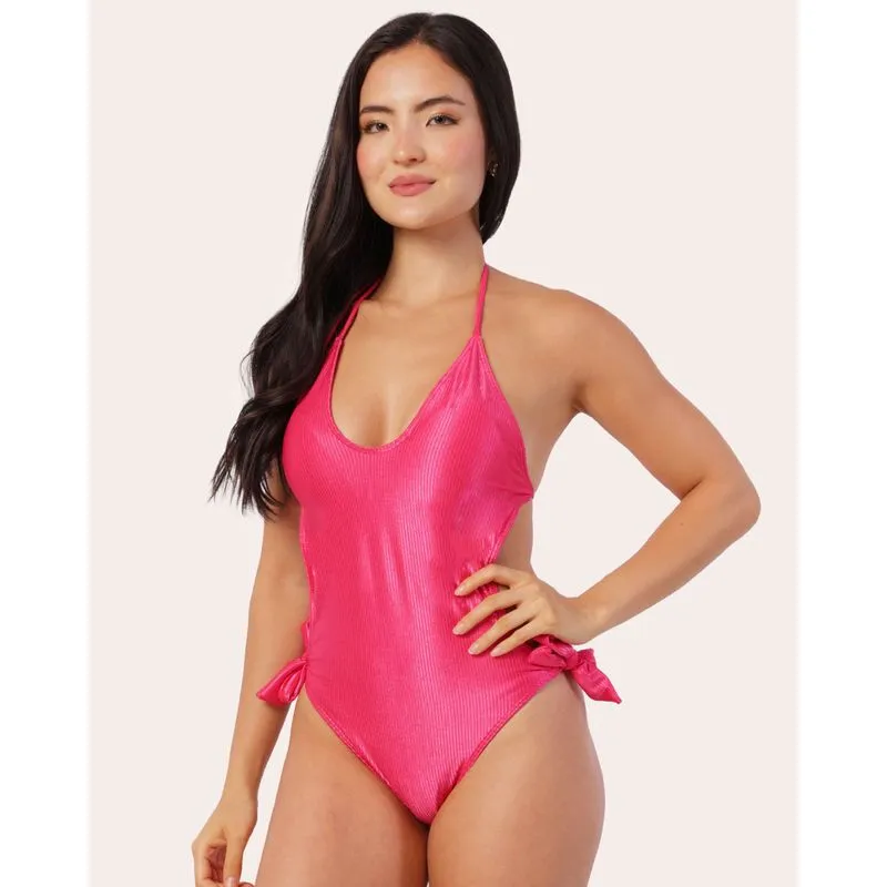 Maiô Feminino Engana Mamãe Texturizado com Bojo Rosa P
