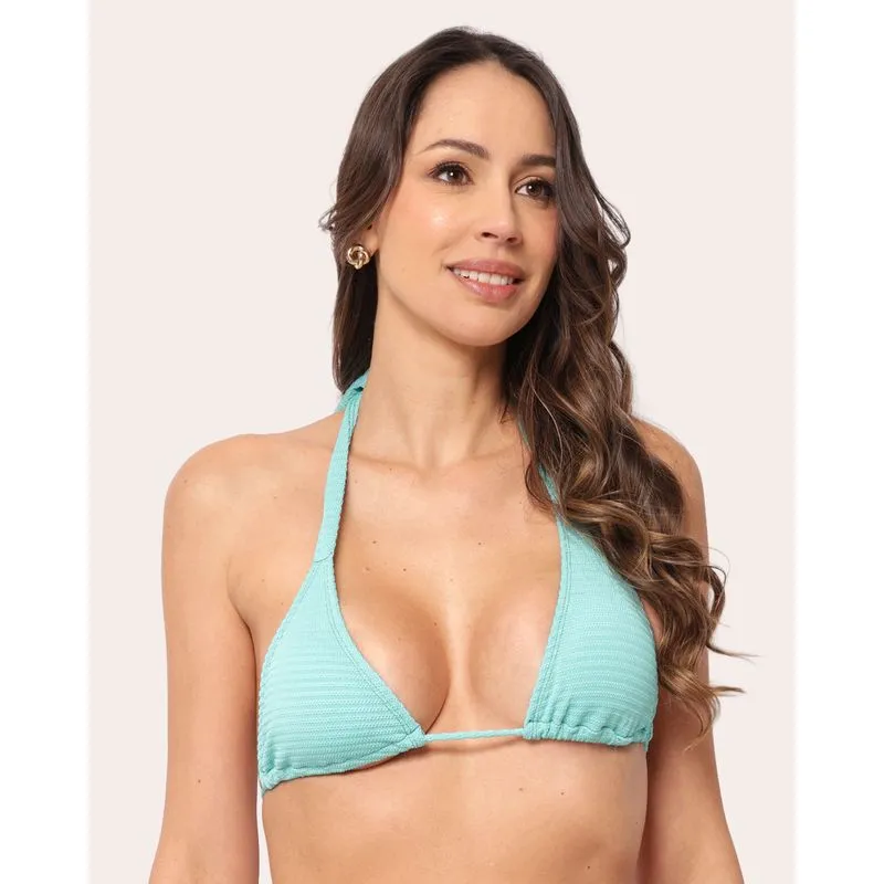 Biquini Top Feminino Texturizado com Bojo Removível Verde GG