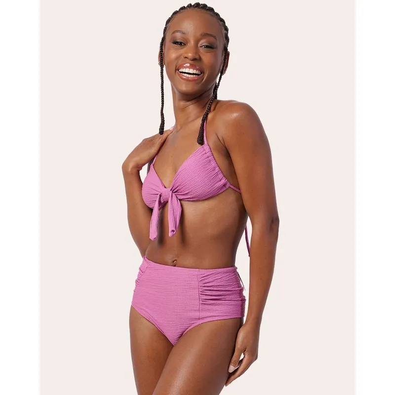 Biquíni Calcinha Avulsa Modelo Bombom Texturizada Rosa G
