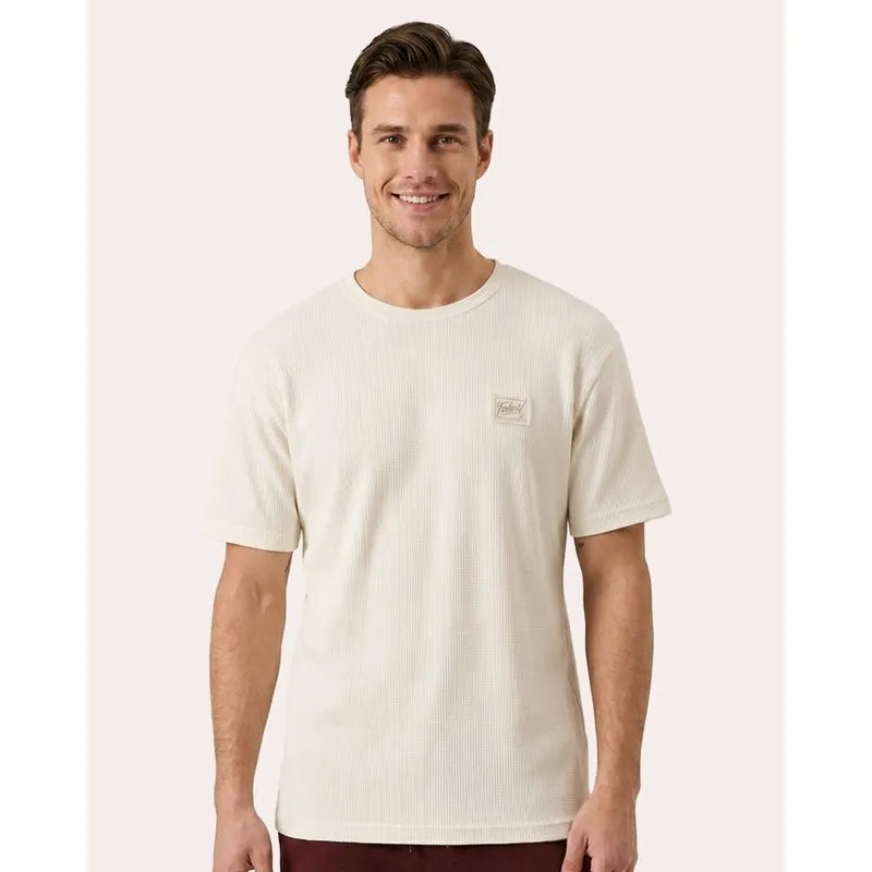Camiseta Masculina Fatal Canelada Manga Curta Bege XG