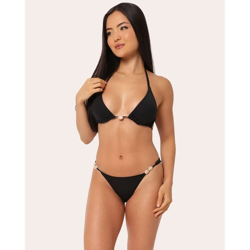 Biquini Calcinha com Aviamento Preto M