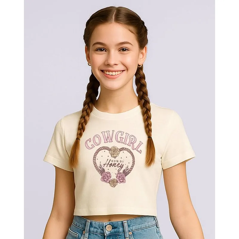 Camiseta Juvenil Oversized Algodão com Estampa Cowgirls Amarela 16