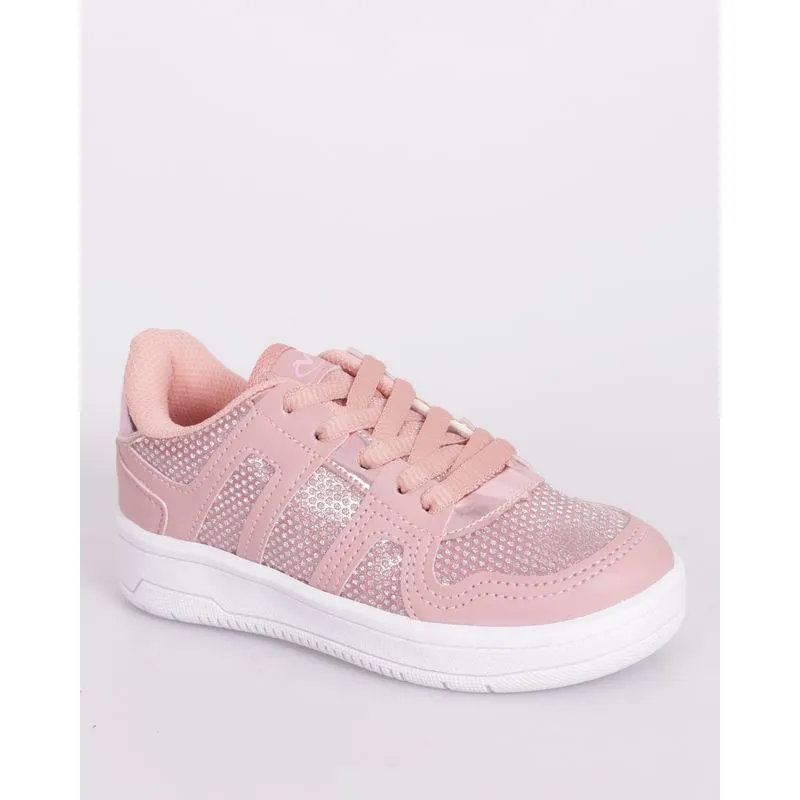 Tênis Infantil Casual com Glitter Rosa 35