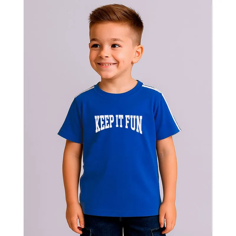 Camiseta Infantil Algodão com Estampa Manga Curta Azul 8