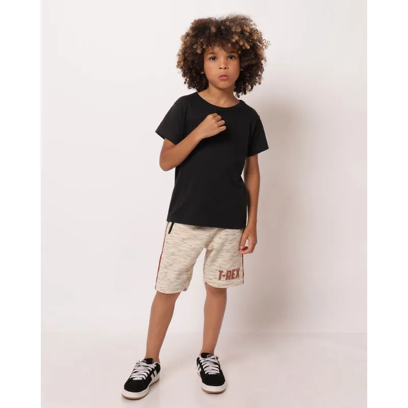 Bermuda Sarja Infantil Cargo com Cordão Bege 8