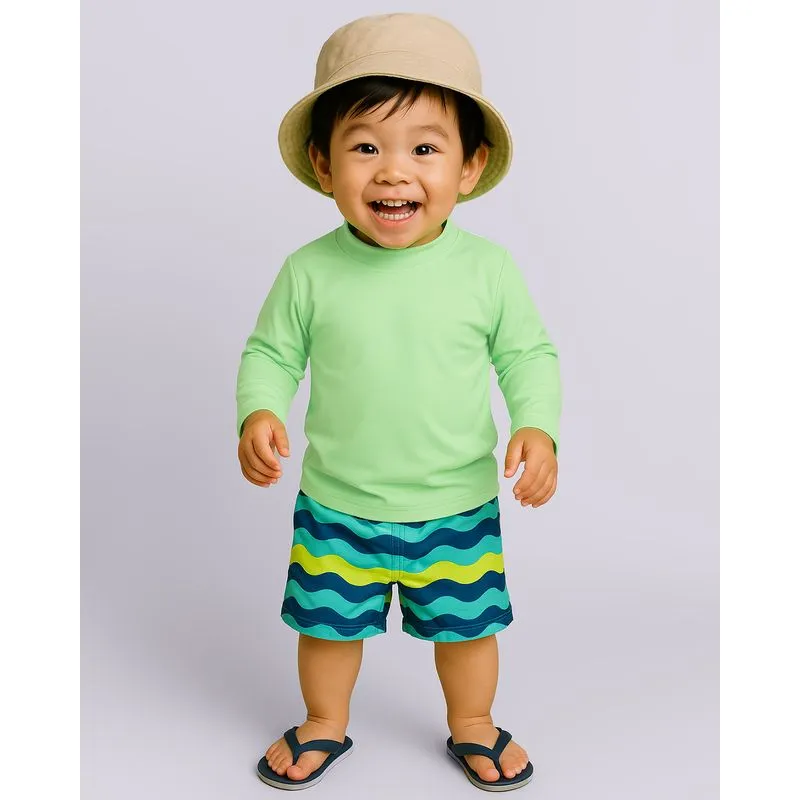 Camiseta Proteção UV Bebê Manga Longa Neon Verde 2