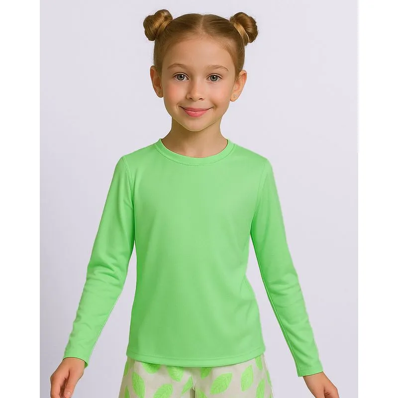 Blusa Proteção UV Infantil Manga Longa Neon Verde 6