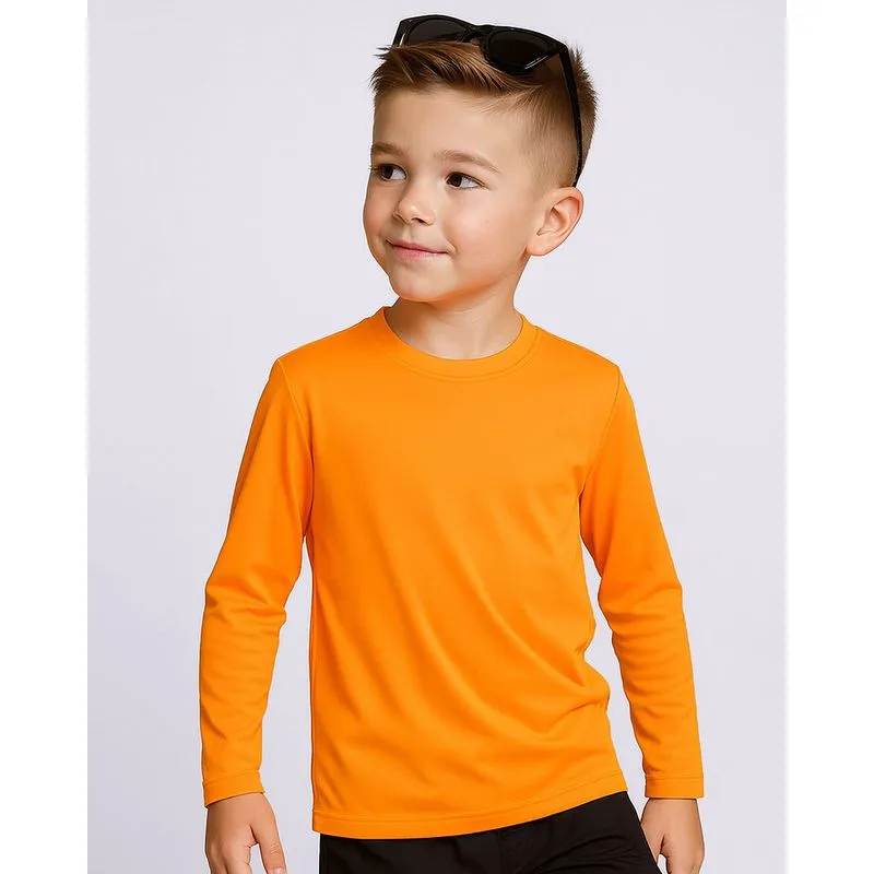 Camiseta Proteção UV Infantil Manga Longa Neon Laranja 4