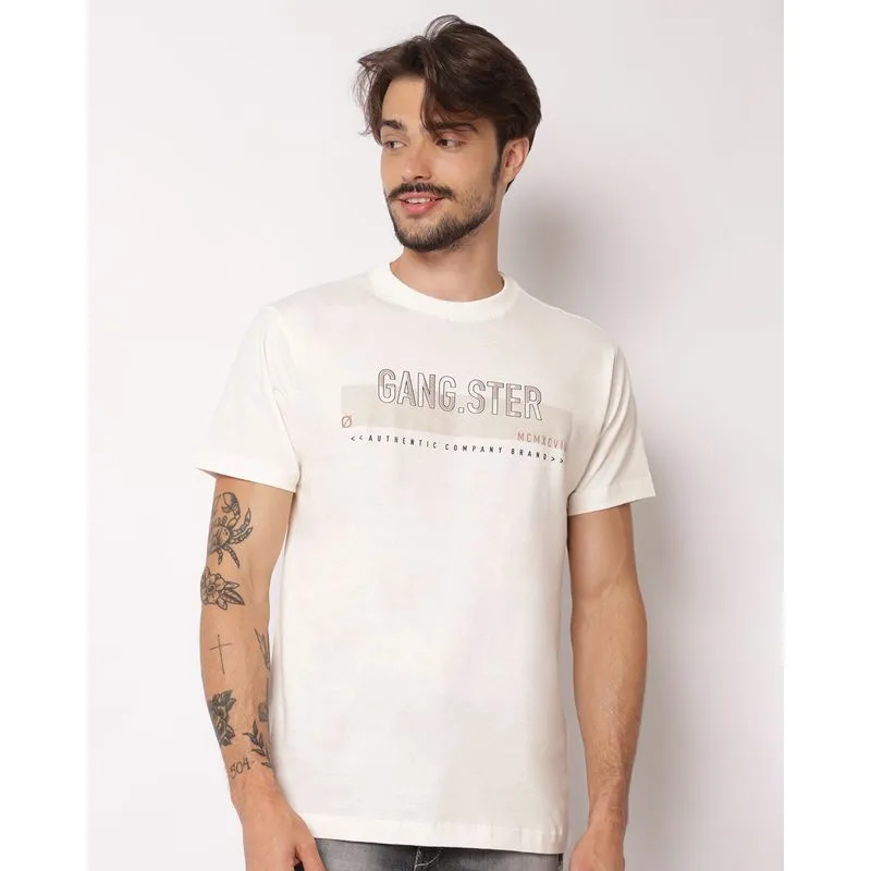 Camiseta Masculina Algodão Gangster Manga Curta Off White GG