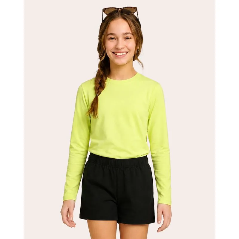 Blusa Proteção UV Juvenil Manga Longa Neon Amarela 16